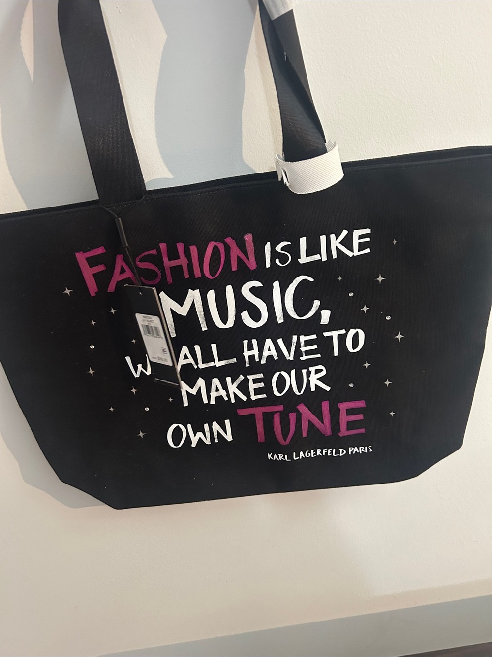 NWT Karl Lagerfield canvas tote bag - Picture 3 of 4